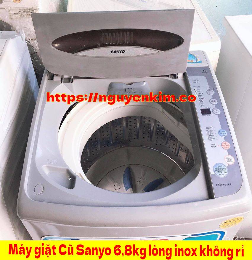 Máy Giặt Sanyo Cũ 6,8kg lòng inox không rỉ
