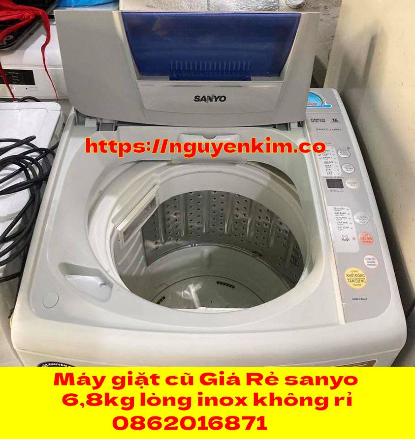 Máy Giặt Cũ Sanyo 6,8kg Lòng Inox Không Rỉ