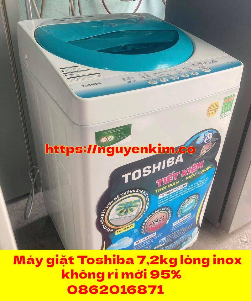 Máy Giặt Toshiba 7,2kg Lòng Inox Không Rỉ Mới 95%